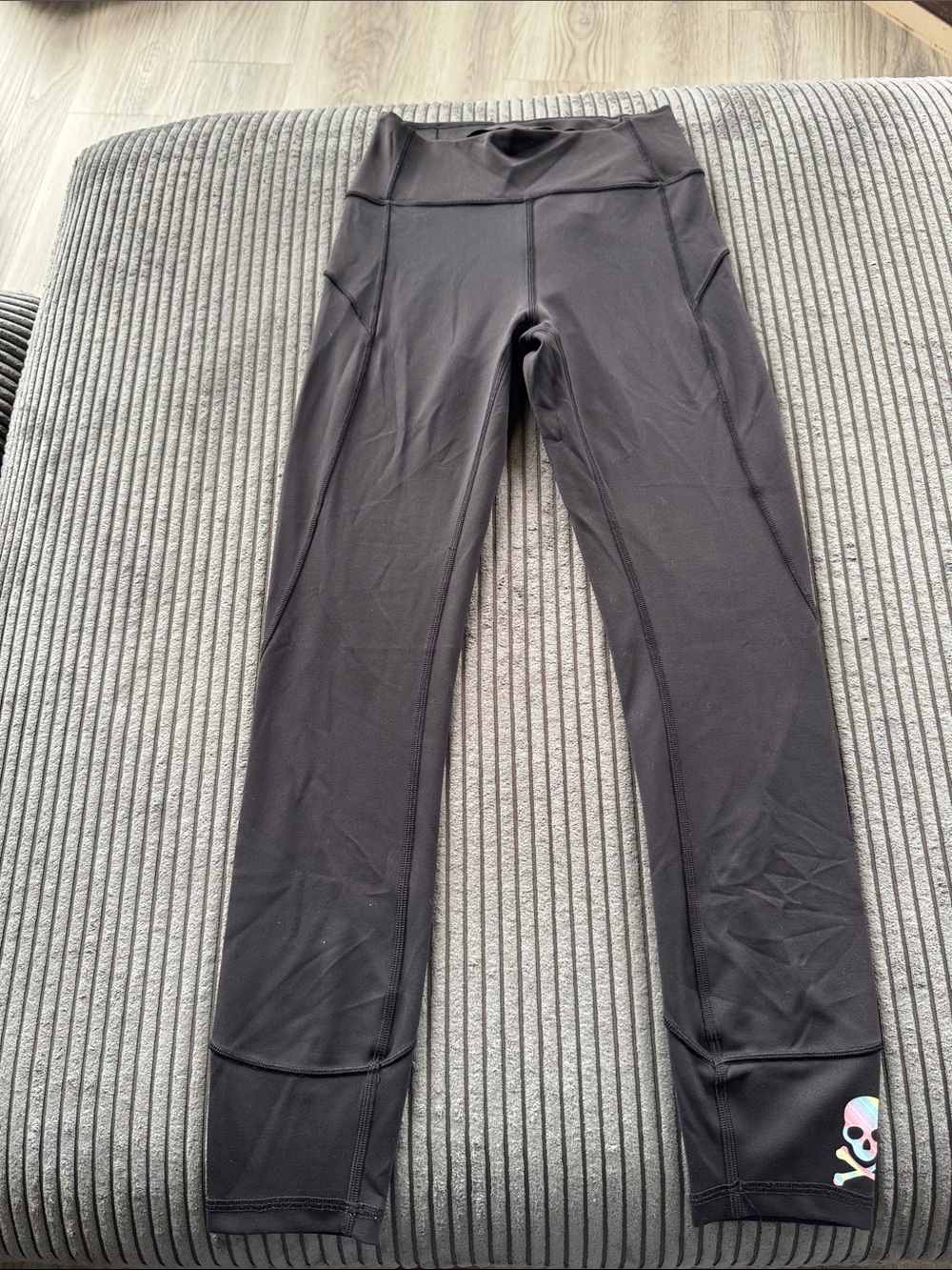 lululemon athletica Black High-Rise Leggings with Small Skull Accent